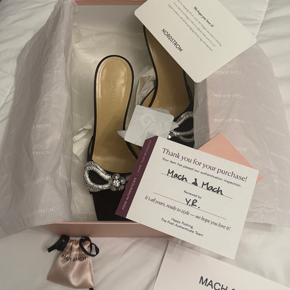 MACH & MACH Black Heels with Silver Embellishments - Picture 9 of 9